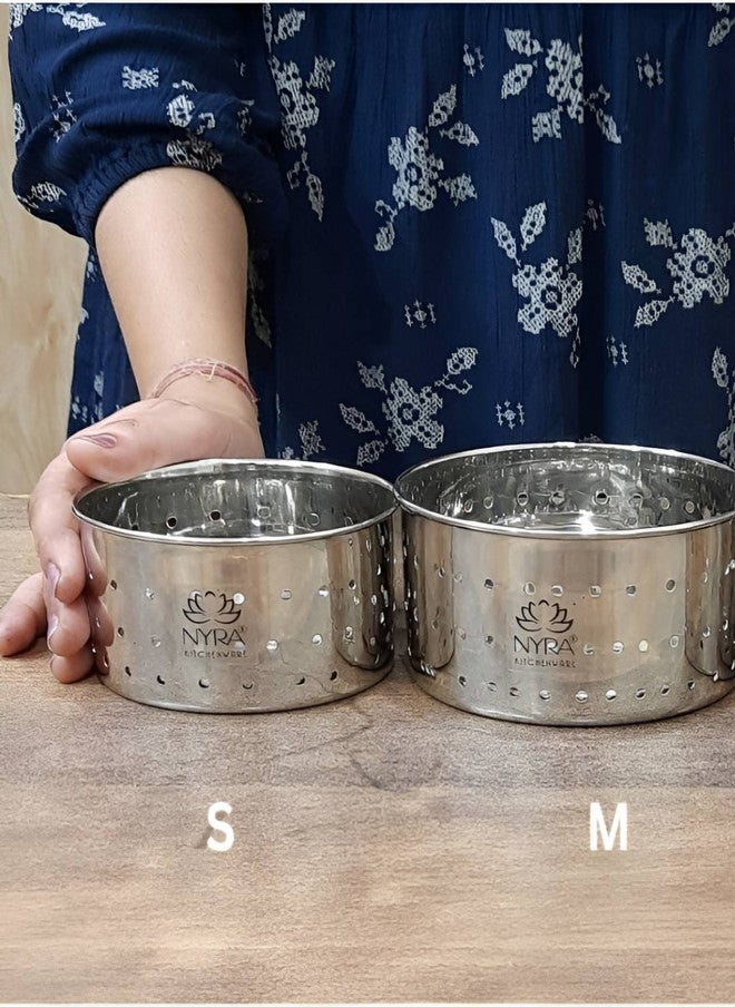 Nyra Kitchenware Stainless Steel Mould & Strainer with Top Press Lid - Image 4
